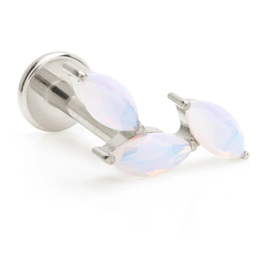 Ti Internal Triple Opal Marquise Labret