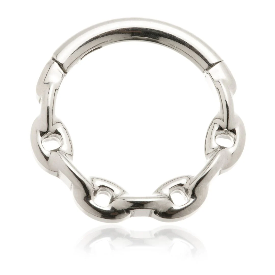 Titanium Chain Link Hinged Ring