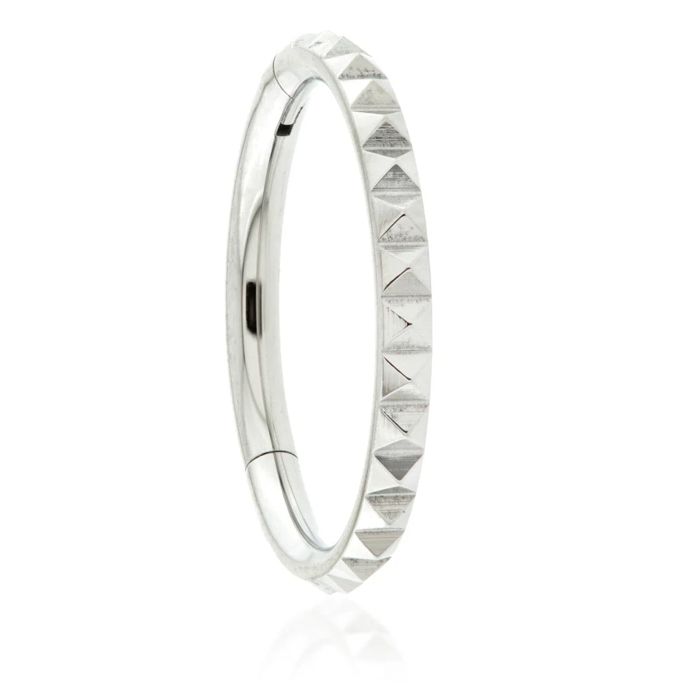Titanium Half Square Cut Hinged Ring