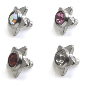 Titanium Internal Thread Jewelled Star