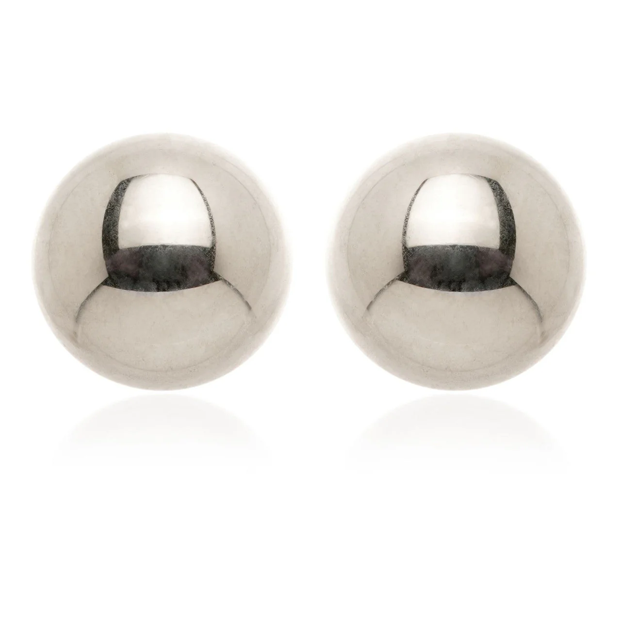 Titanium Plain Ball Stud Earrings (Pair)