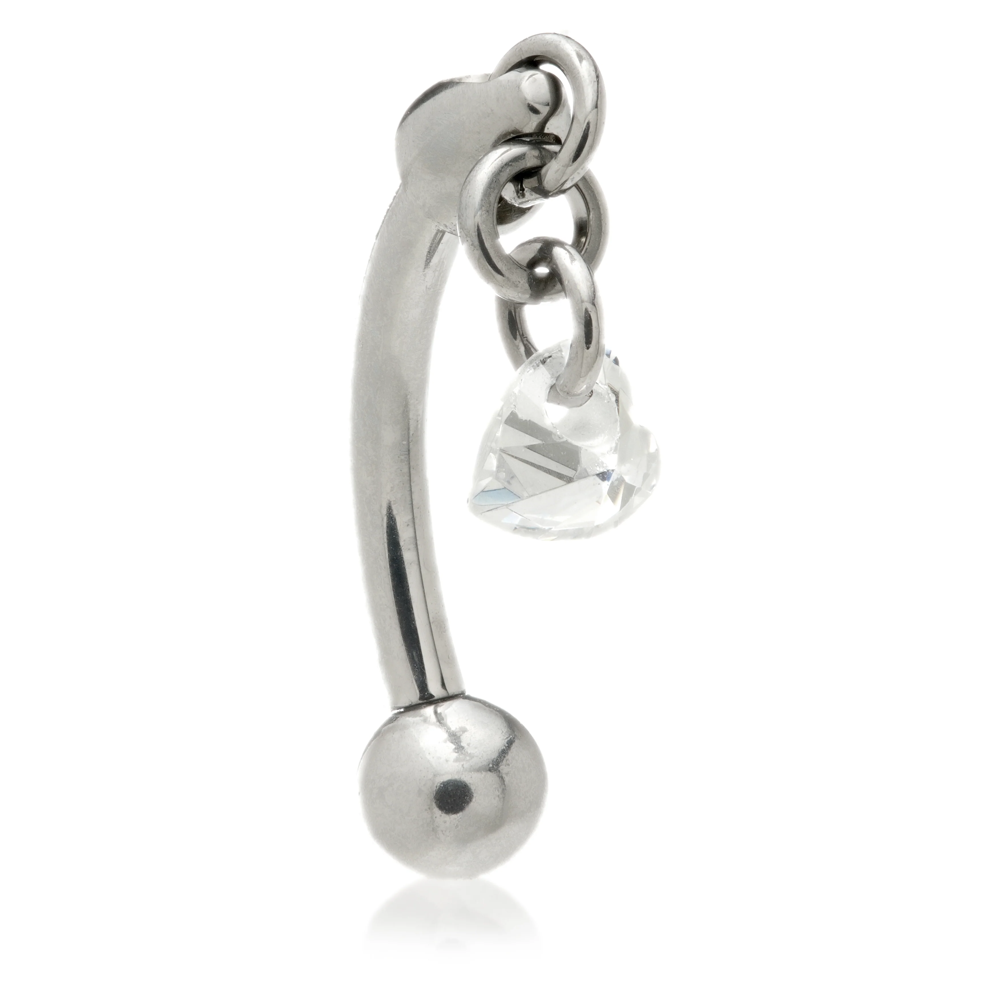 Titanium Reversable Rook Bar with Crystal Heart