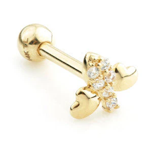 TL - 14 Carat Gold Jewelled Bee Cartilage Bar