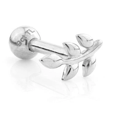 TL - 14 Carat Gold Leaf Cartilage Bar - 1.2mm - Image 2