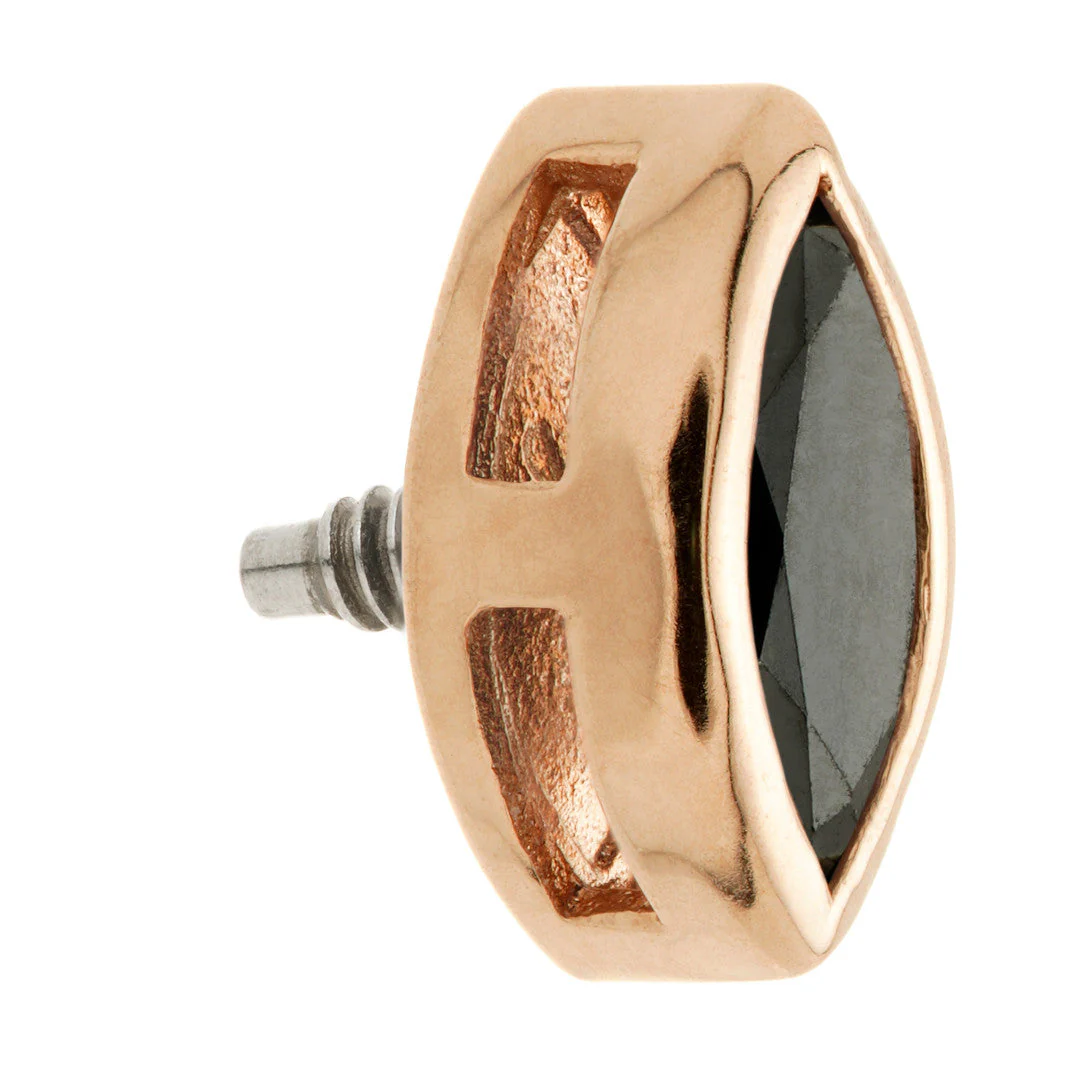 TL - 14ct Gold Internal Black Diamond Marquise Attachment - Image 4