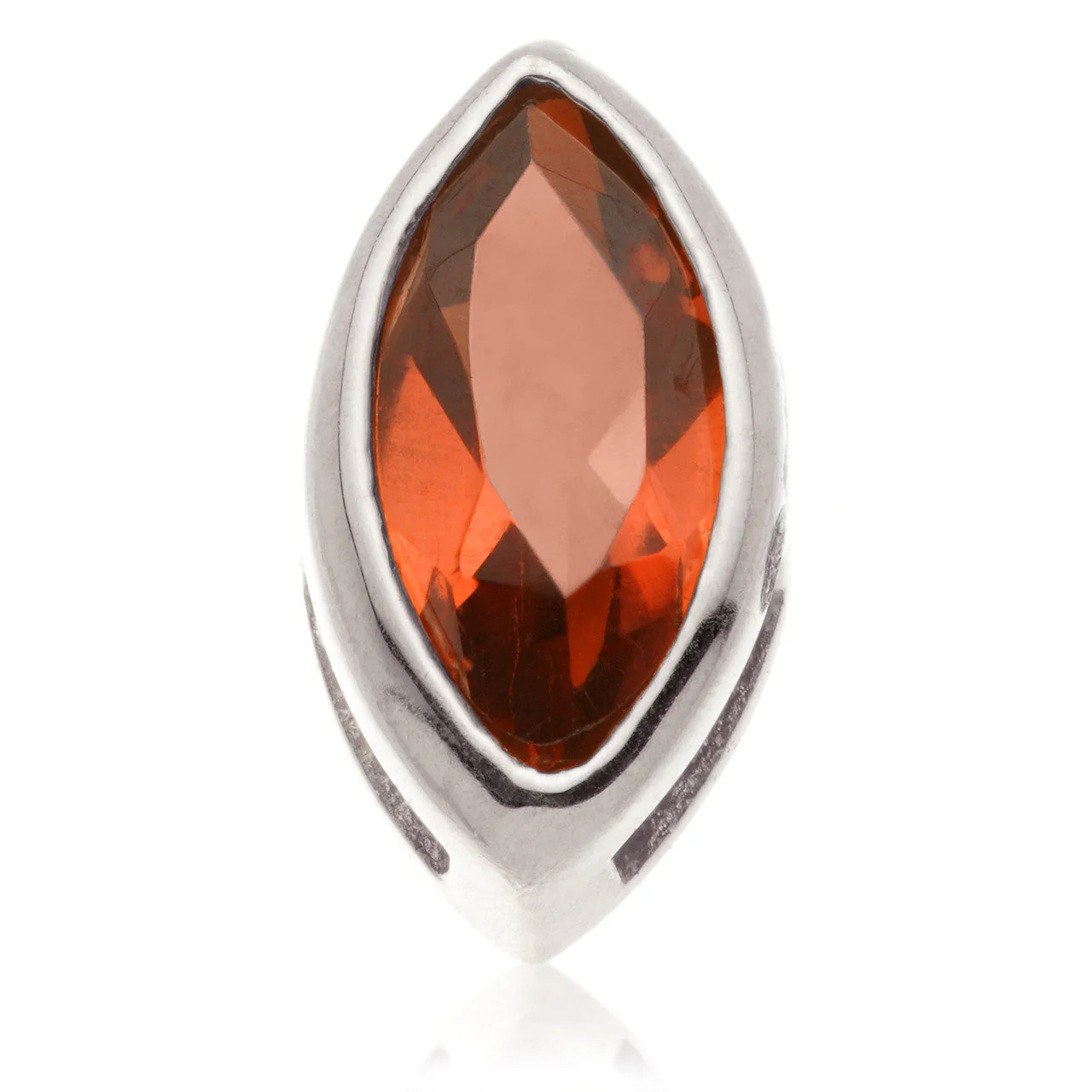 TL - 14ct Gold Threadless Garnet Marquise Pin Attachment