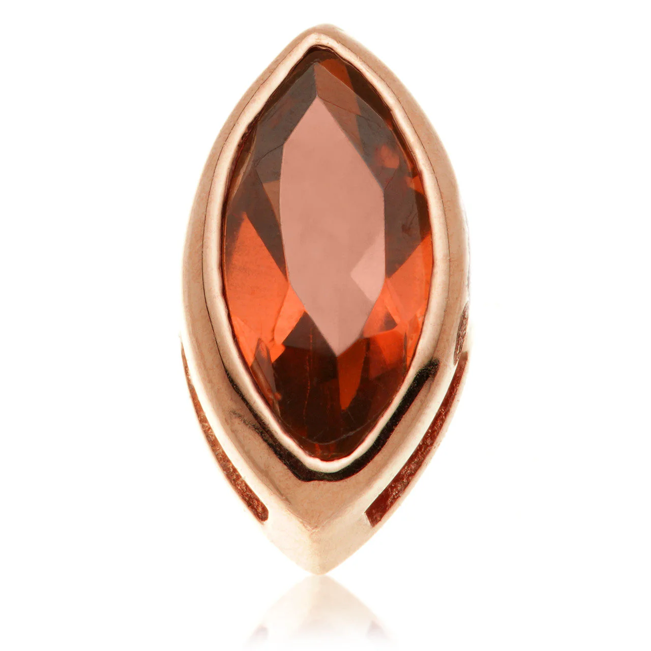 TL - 14ct Gold Threadless Garnet Marquise Pin Attachment - Image 2