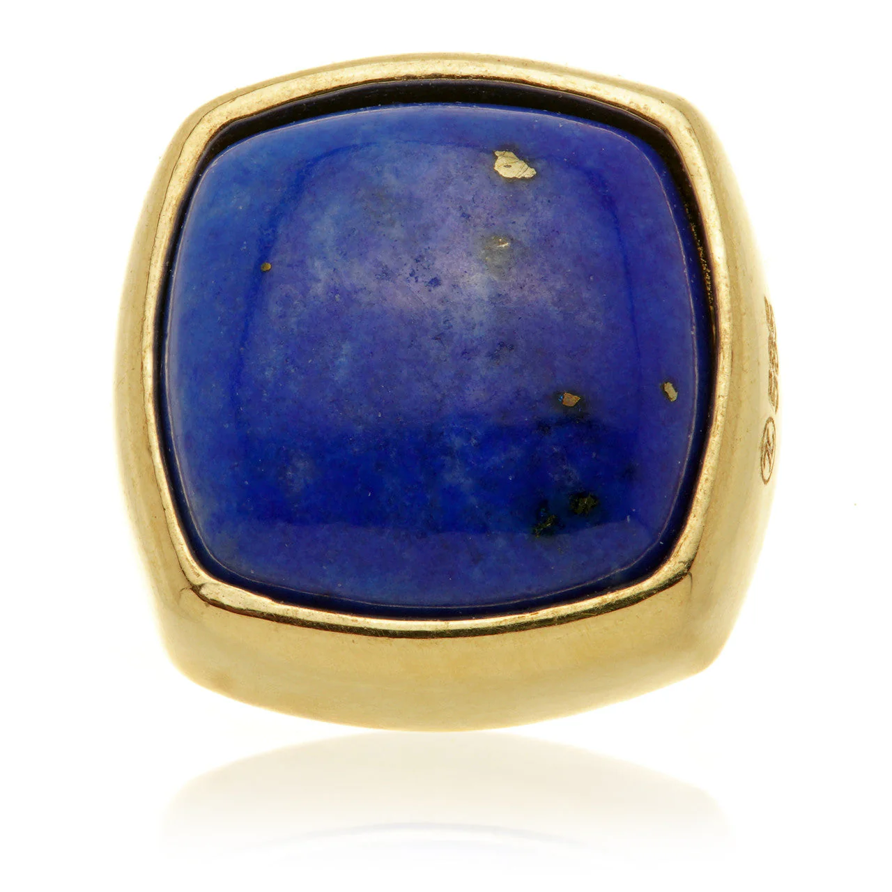 TL - 14ct Gold Threadless Lapis Cabochon Cushion Pin Attachment