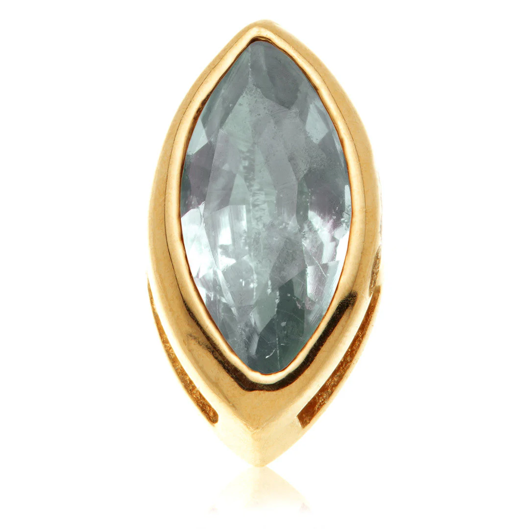 TL - 14ct Gold Threadless Multi Sapphire Marquise Pin Attachment