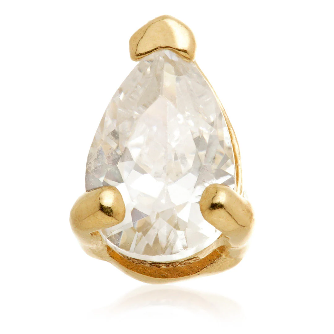 TL - 14ct Internal Gold Teardrop Gem Attachment