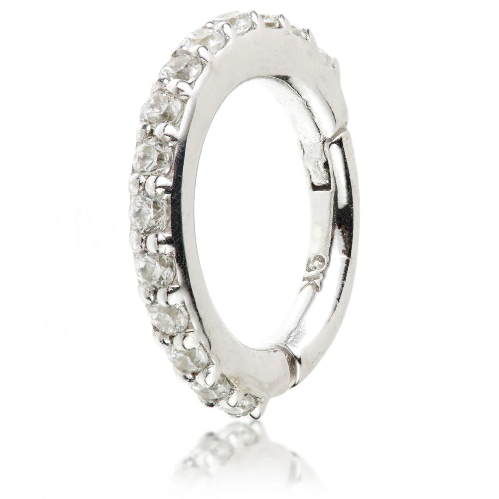 TL - 14K Gold Pave Gem Eternity Hinge Ring - Image 3