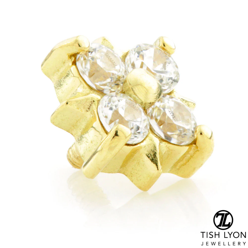 TL - 18ct Yellow Gold Monagram Gem Internal Thread Attachment