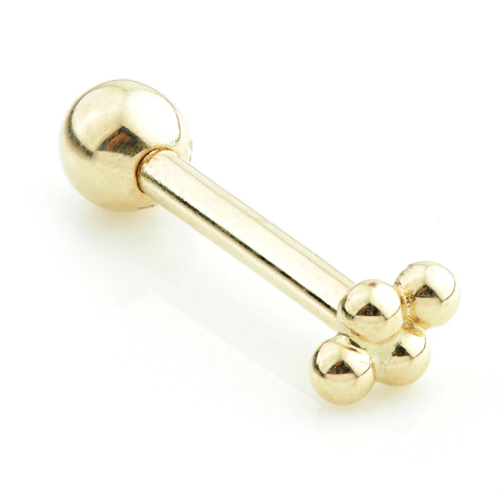 TL - 9 Carat Gold 4 Dot Cartilage Bar
