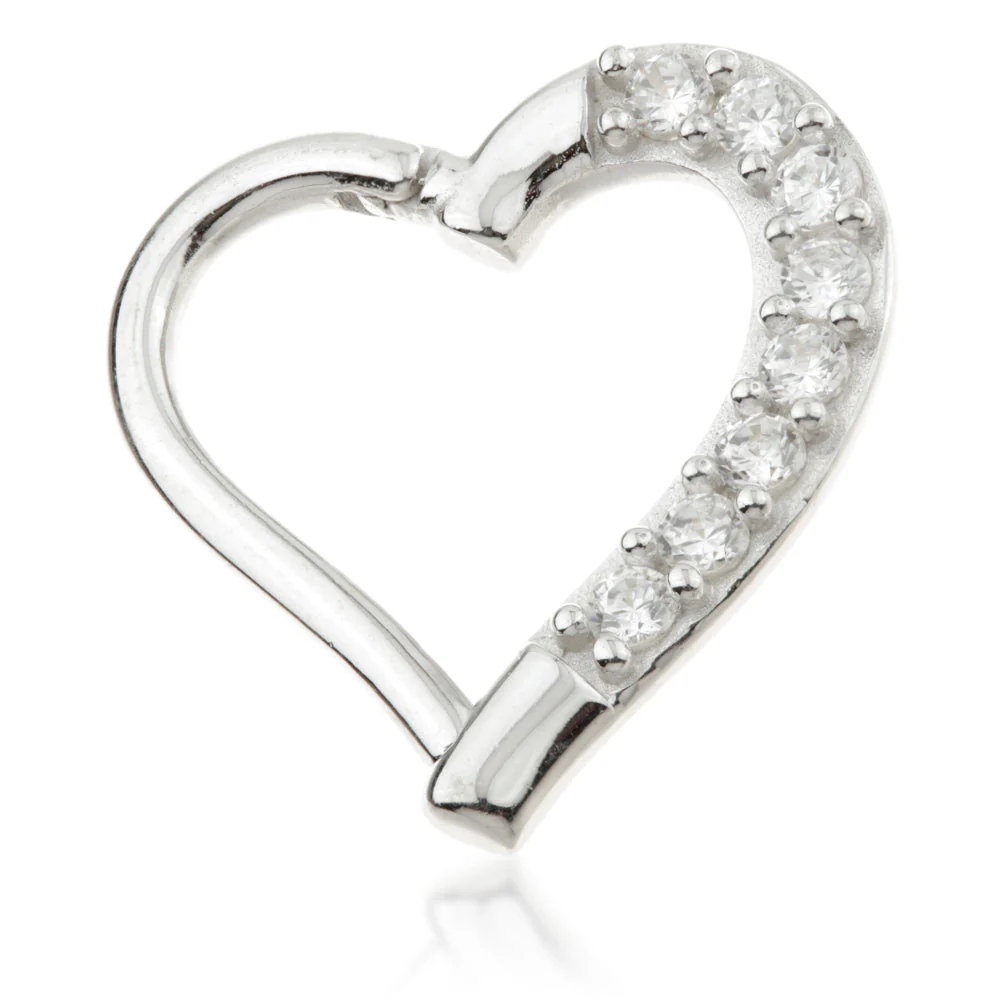 TL - 9K Gold Pave Gem Hinge Heart Ring - Image 2