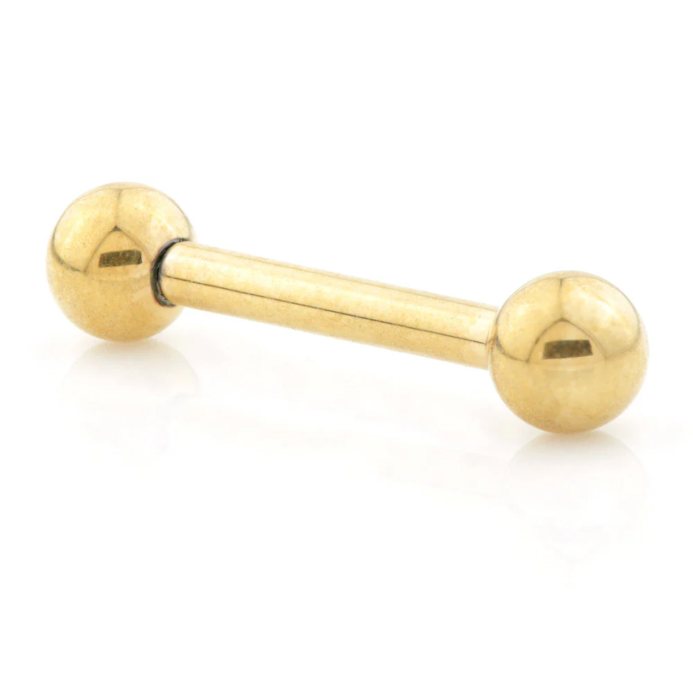 Yellow Gold Internal Thread PVD Ti Barbell