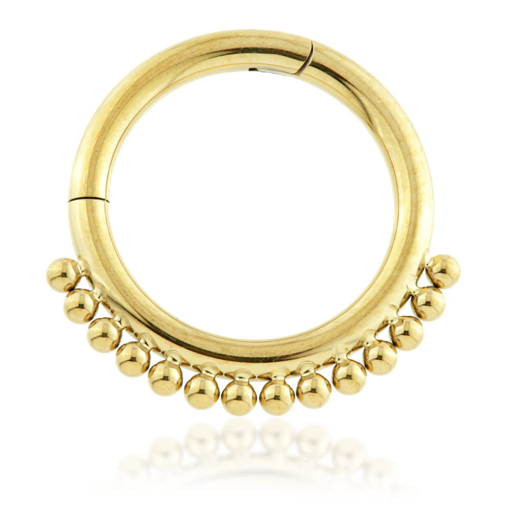 Zircon Gold Micro Ti Hinged Ball Ring 1.2mm