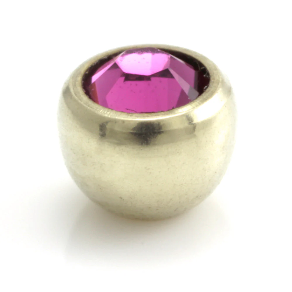 Zircon Gold Steel Gem Ball - Image 8