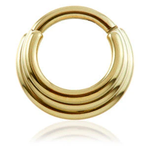 Zircon Gold Steel Graduated Hinged Ring