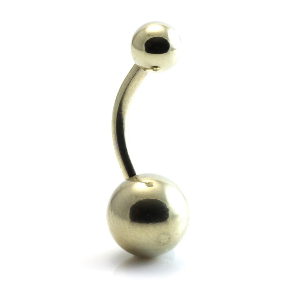 Zircon Gold Steel Navel Bar