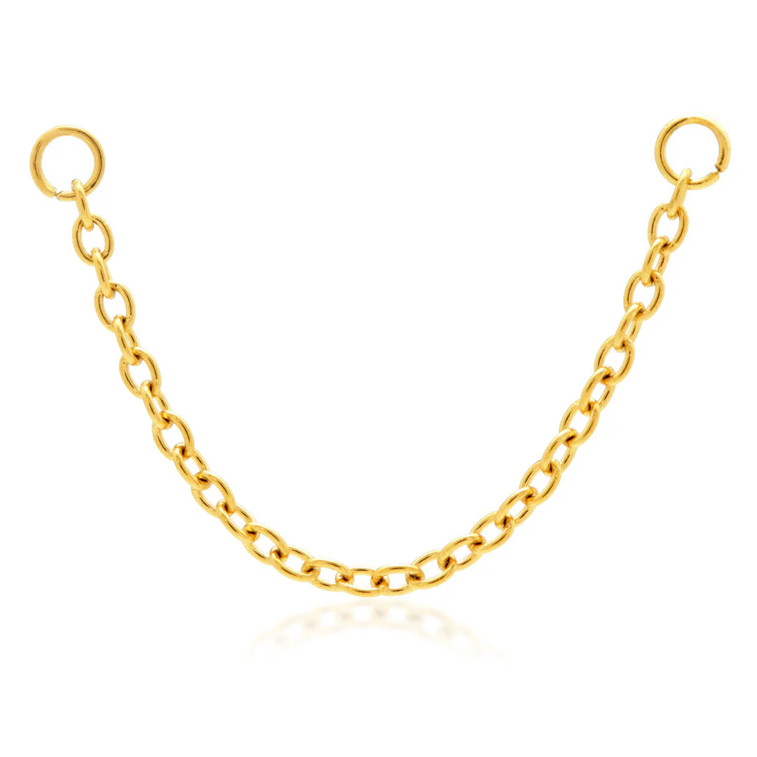 Zircon Gold Steel Single Hanging Chain Charm