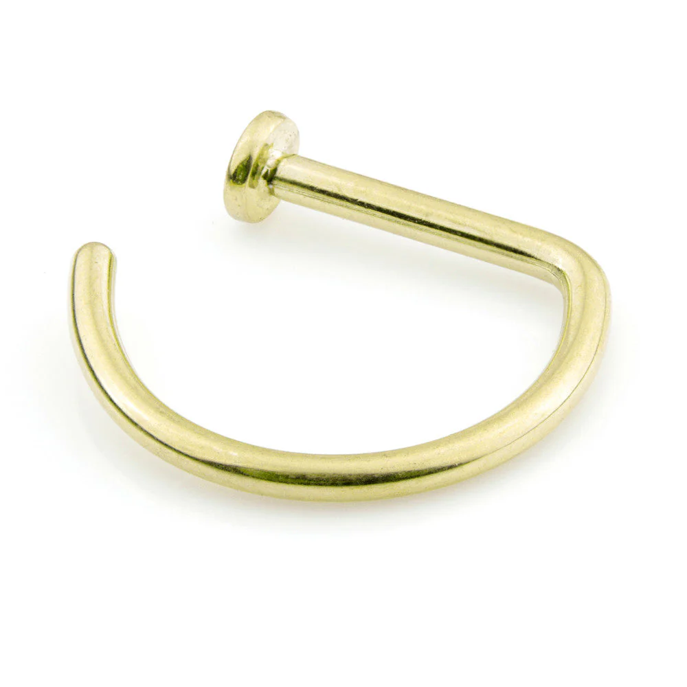 Zircon Gold Ti Open D Nose Ring