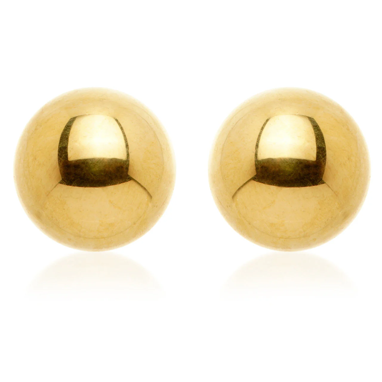 Zircon Gold Ti Plain Ball Stud Earrings