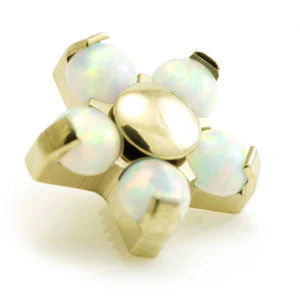 Zircon Gold Titanium Opal Flower - 5 Petals
