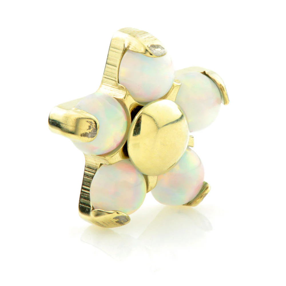 Zircon Gold Titanium Opal Flower - 5 Petals - Image 2